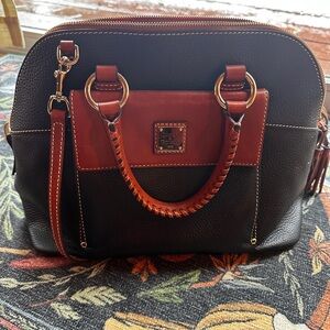 Dooney & Bourke Black and Tan Satchel